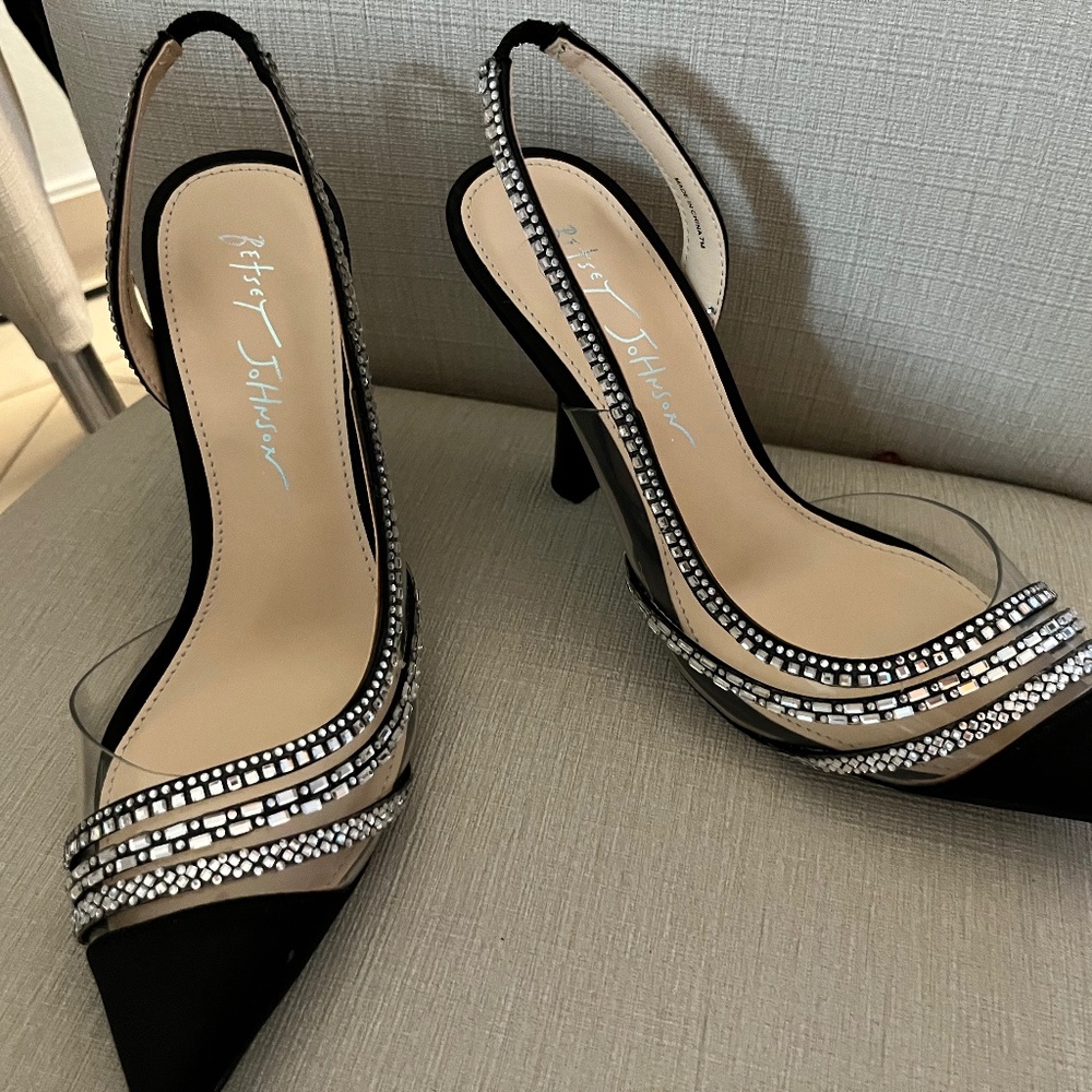BETSEY JOHNSON Jewel Encrusted Slingback Pump